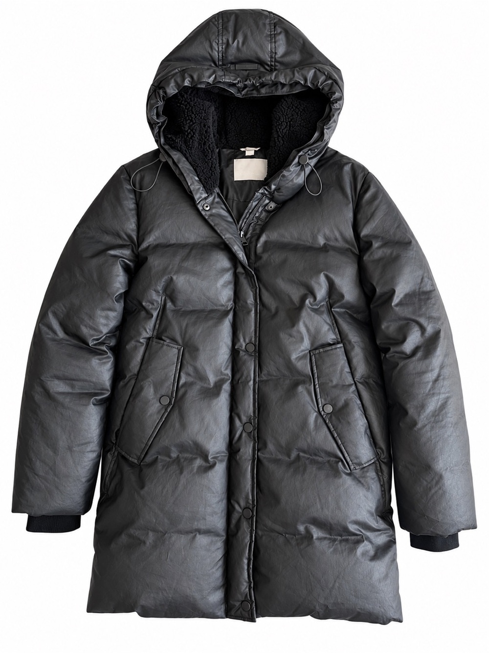 SOIA & KYO Black Down Puffer Hooded Parka Coat Size S